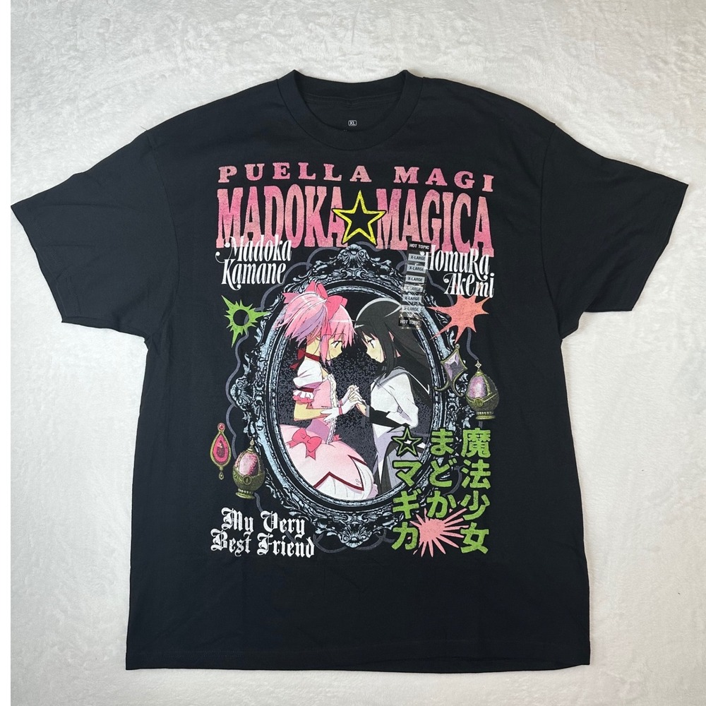 NWT Puella Magi Madoka Magica Hot Topic Anime Graphic T-Shirt Black XL Ripple